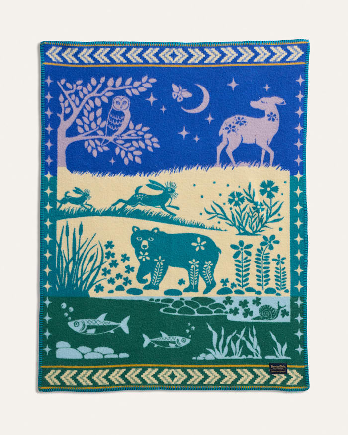 FOLK FOREST CRIB BLANKET